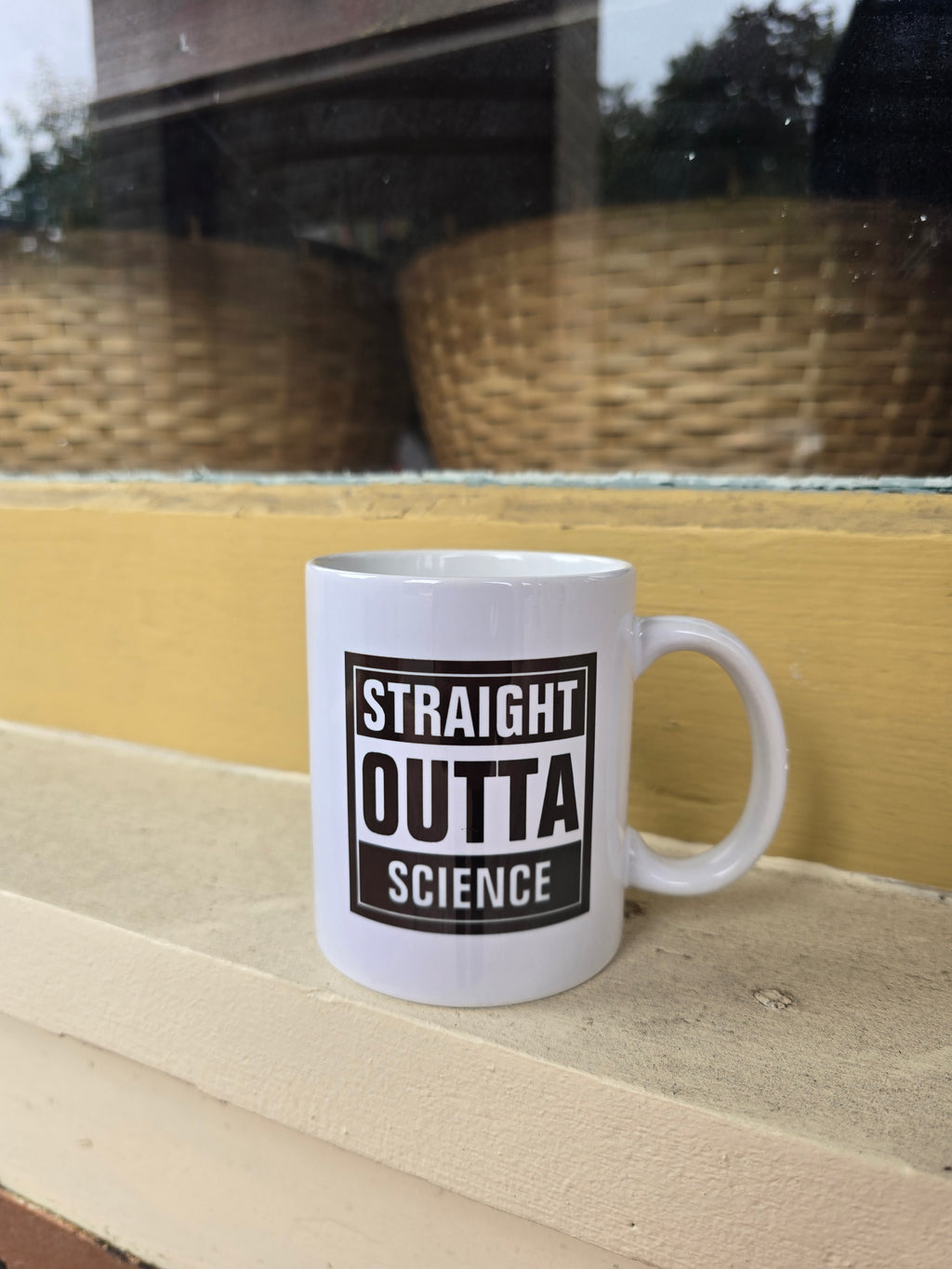 “Straight Outta Science” Ceramic Mug – STEM Humor Coffee Cup