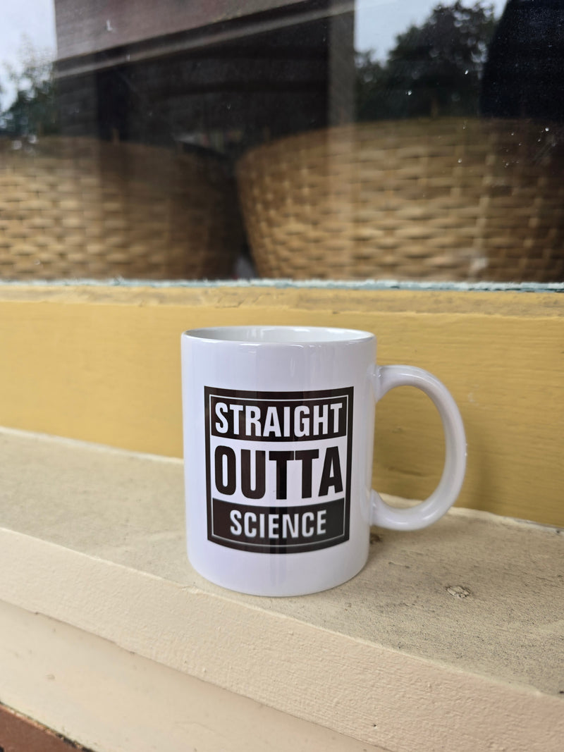 “Straight Outta Science” Ceramic Mug – STEM Humor Coffee Cup