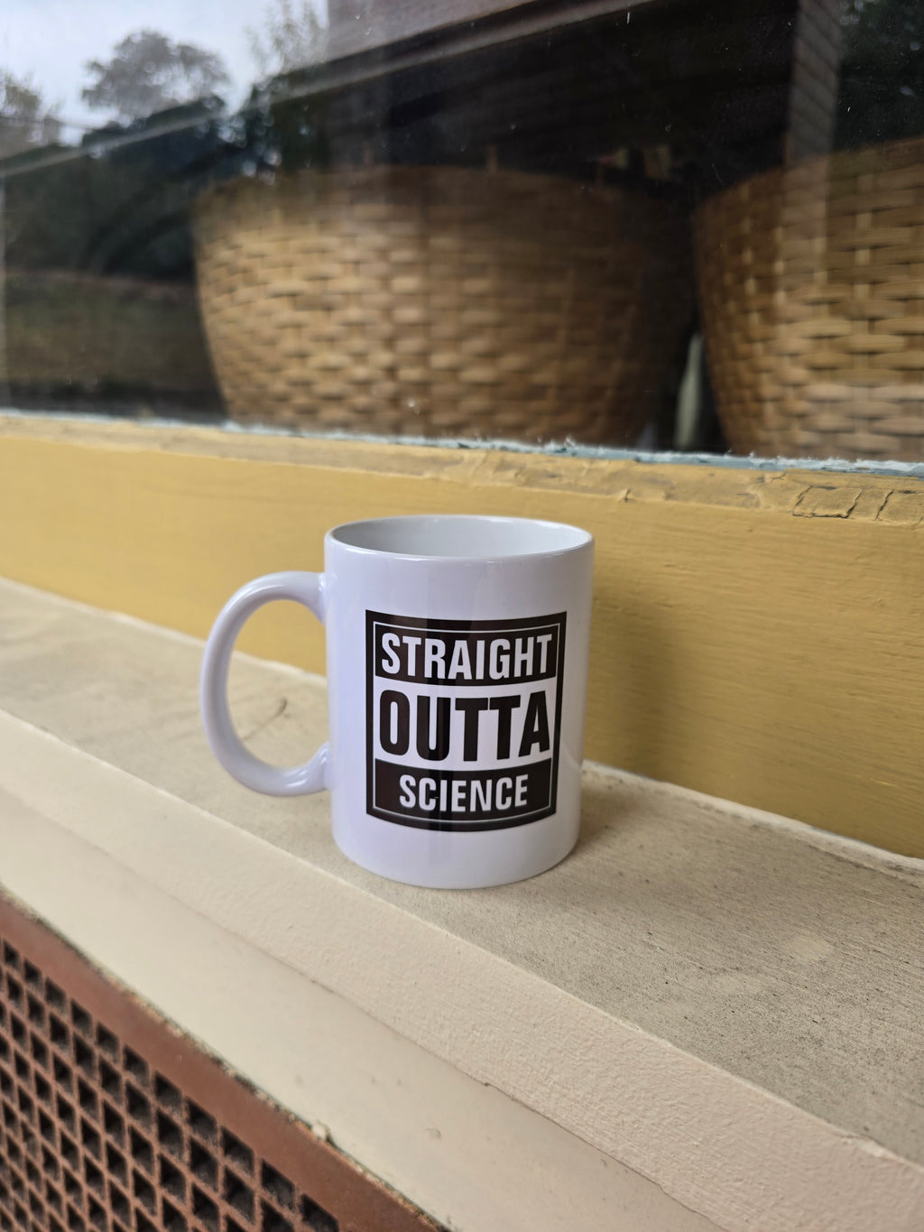 “Straight Outta Science” Ceramic Mug – STEM Humor Coffee Cup