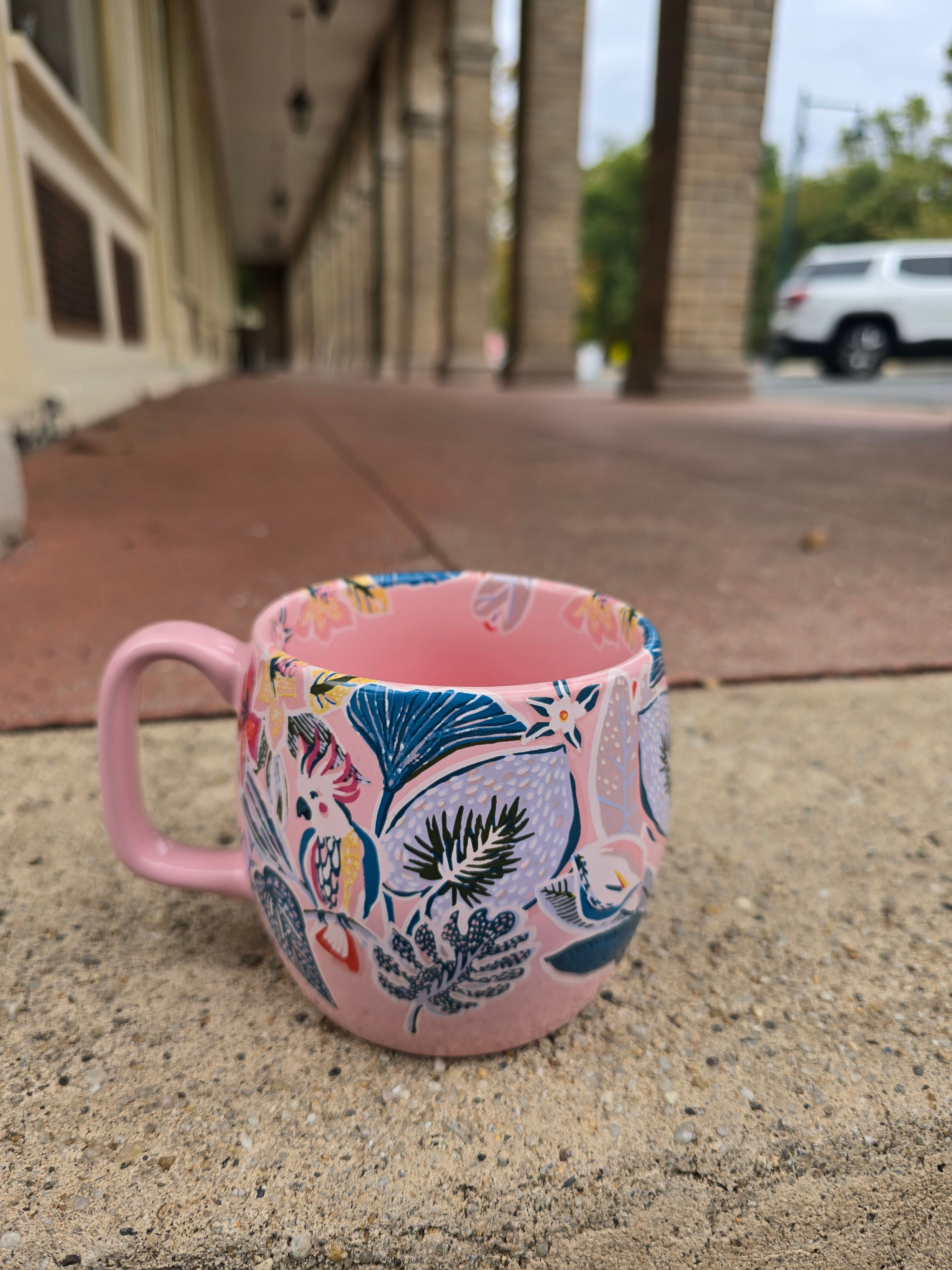 Opalhouse Away From My Desk Pink Tropical Floral Coffee Mug