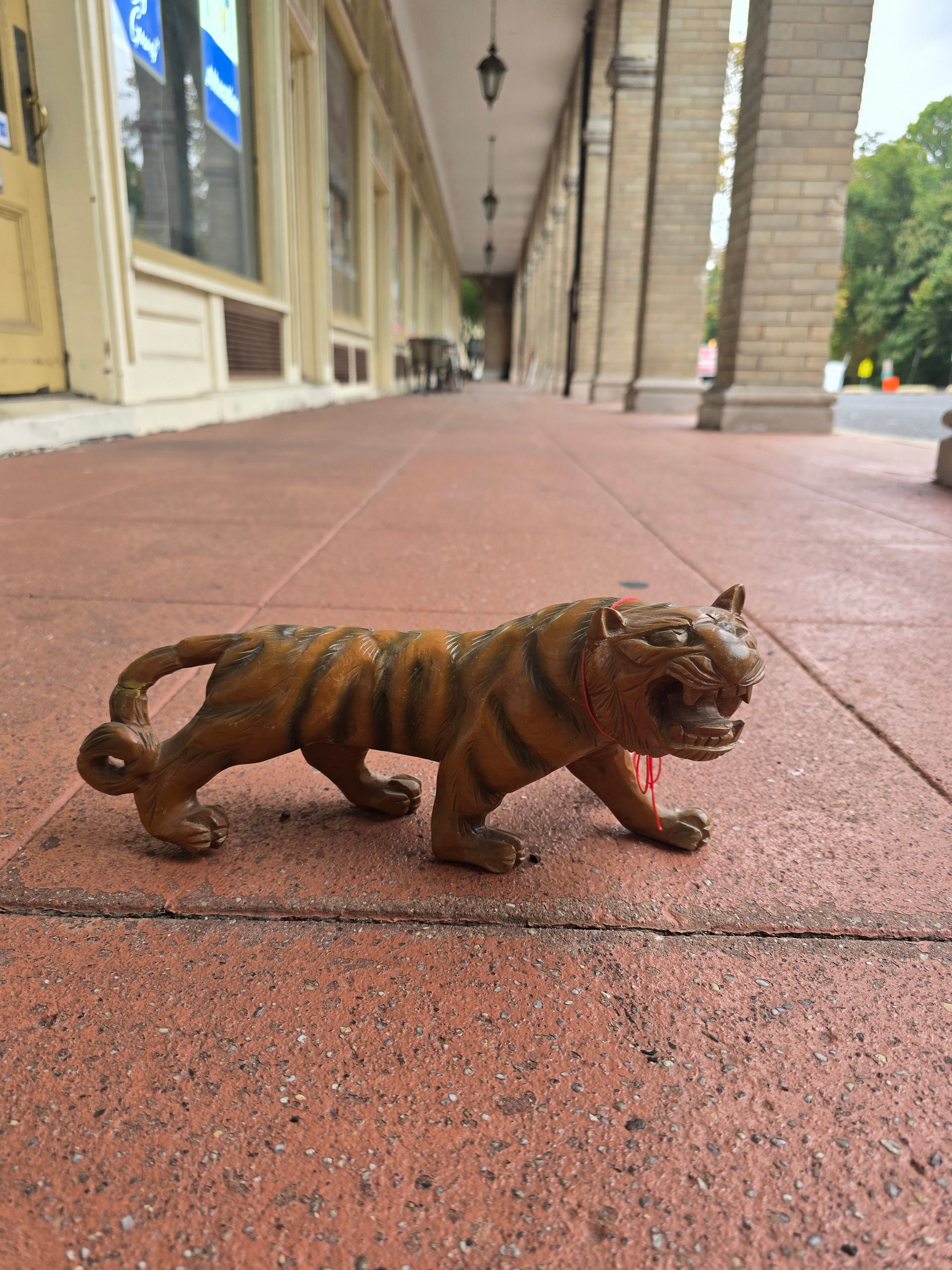 Hand Carved Wooden Tiger