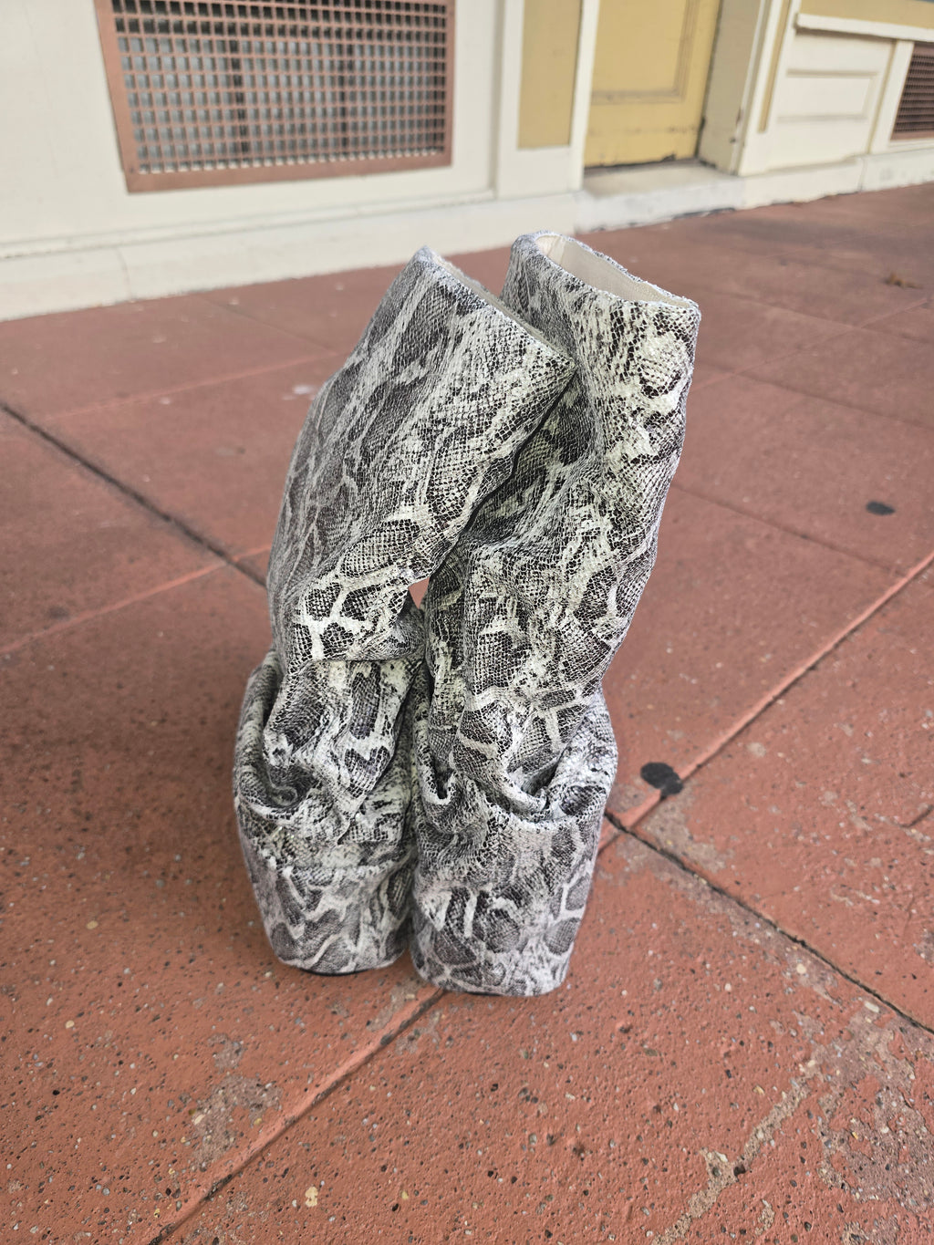 Slouchy Snakeskin Platform Boots – Fierce & Fashion-Forward