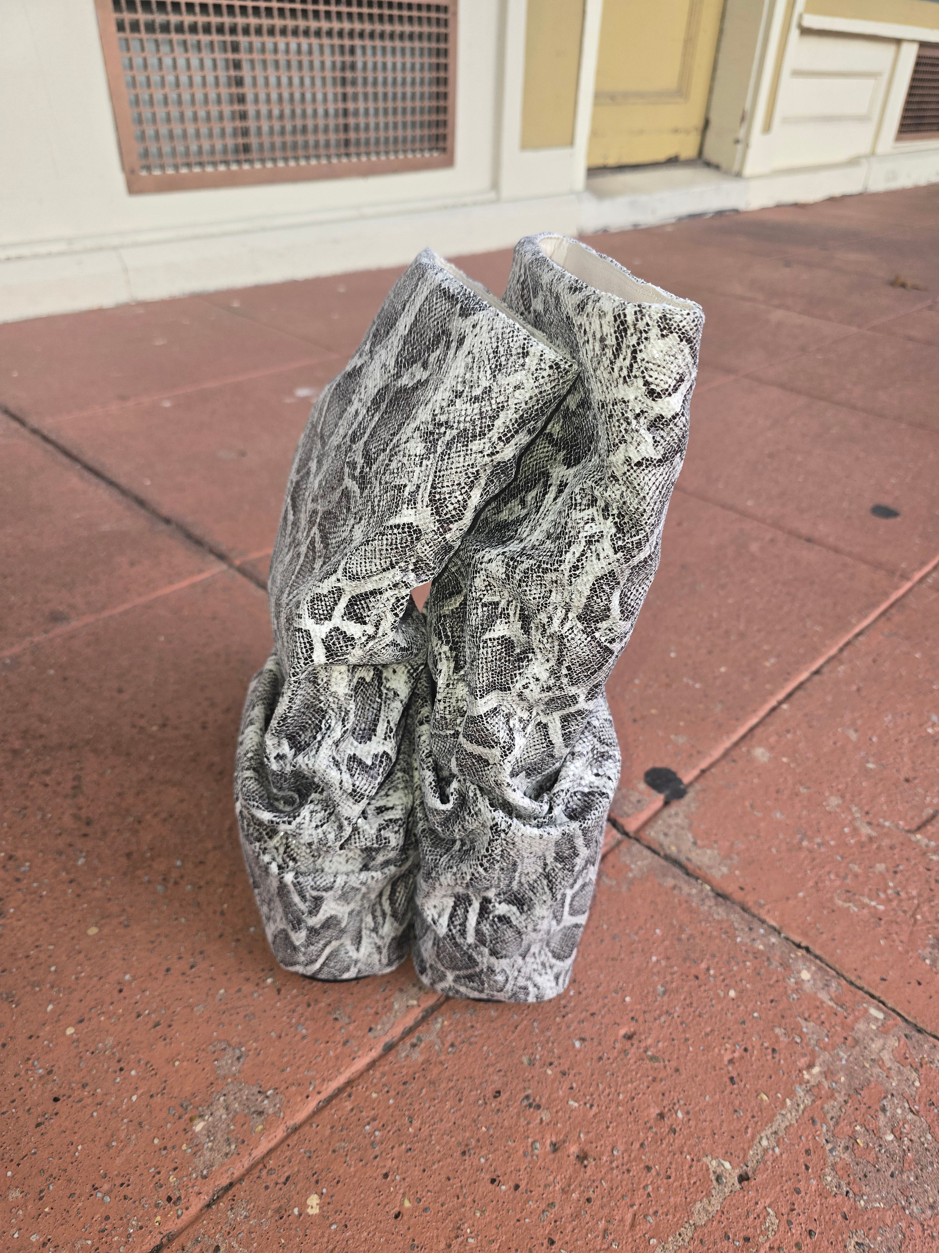 Slouchy Snakeskin Platform Boots – Fierce & Fashion-Forward